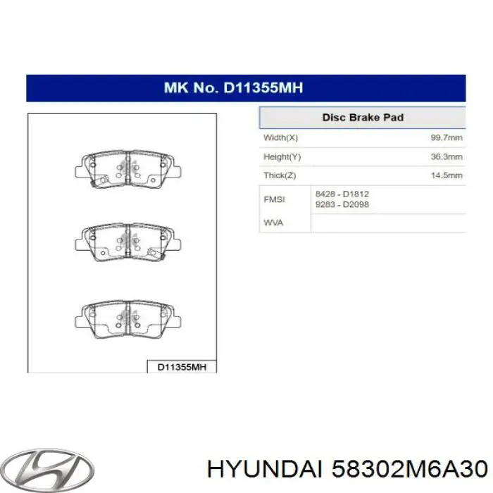  Hyundai/Kia 58302M6A30 цена, от 92.17 USD