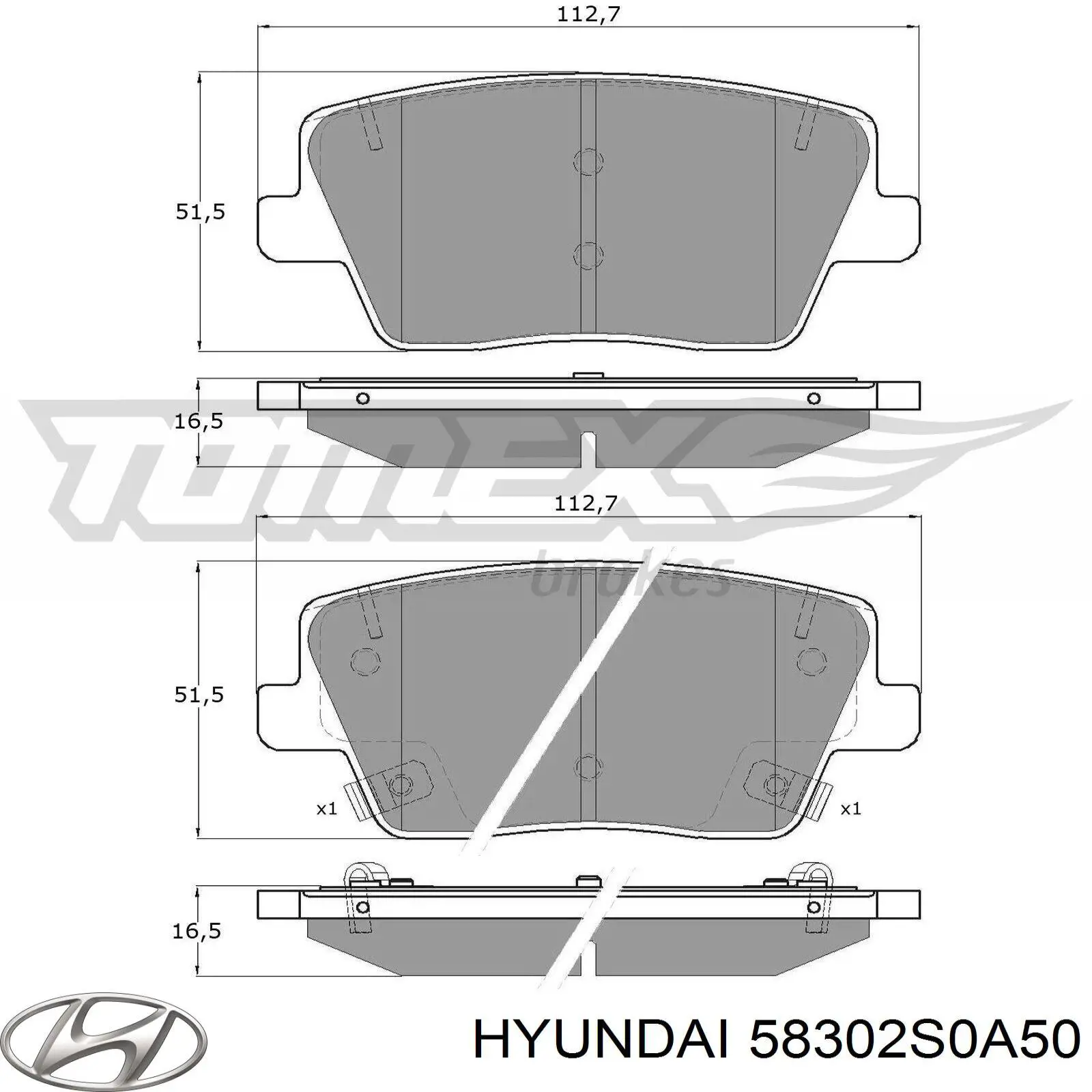 58302S0A50 Hyundai/Kia Колодки тормозные дисковые комплект