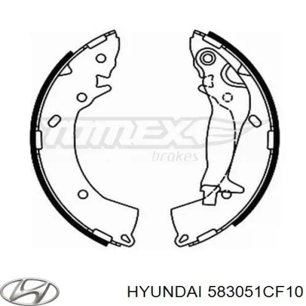 Задние барабанные колодки 583051CF10 Hyundai/Kia