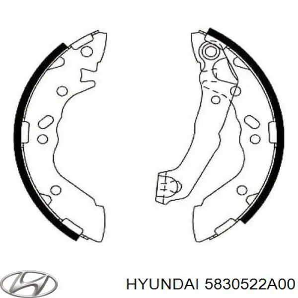 Задние барабанные колодки 5830522A00 Hyundai/Kia