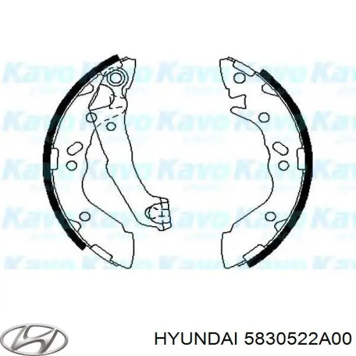 Задние барабанные колодки 5830522A00 Hyundai/Kia