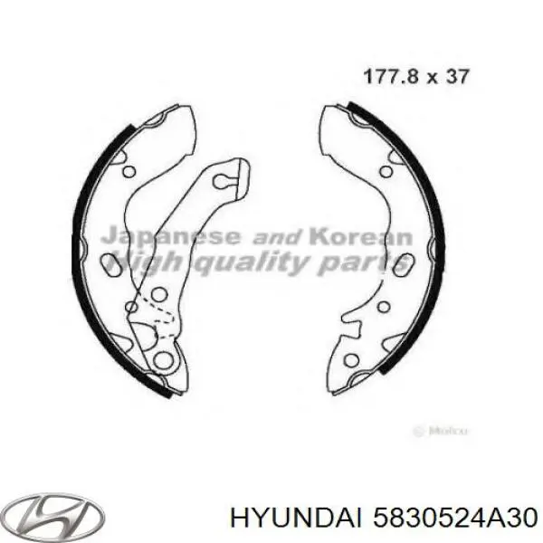 5830524A30 Hyundai/Kia колодки тормозные задние барабанные