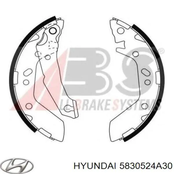Задние барабанные колодки 5830524A30 Hyundai/Kia
