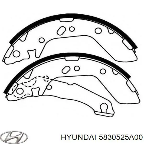Купить 5830525A00 Hyundai/Kia Задние барабанные тормозные колодки