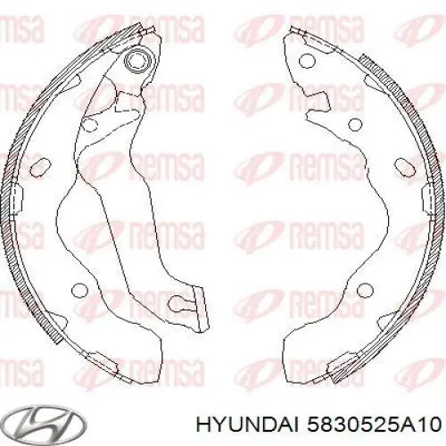 Купить 5830525A10 Hyundai/Kia Задние барабанные тормозные колодки