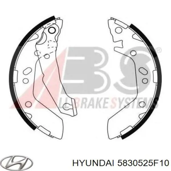 Задние барабанные колодки 5830525F10 Hyundai/Kia