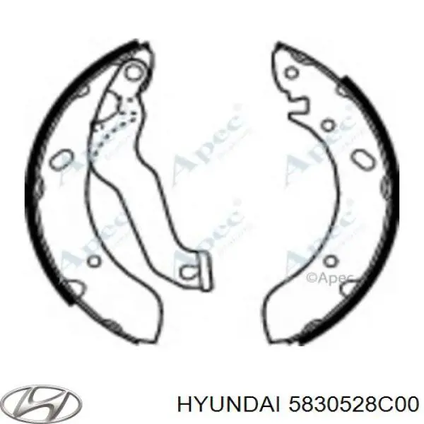 Задние барабанные колодки 5830528C00 Hyundai/Kia