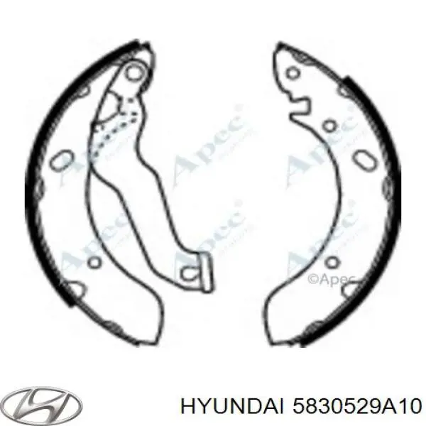 Задние барабанные колодки 5830529A10 Hyundai/Kia