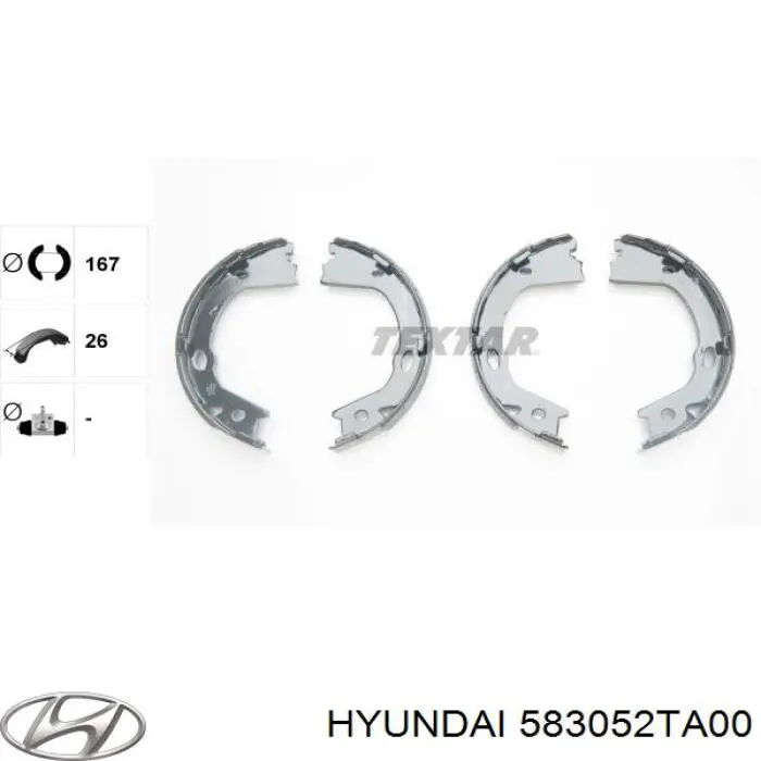583052TA00 Hyundai/Kia sapatas do freio de estacionamento