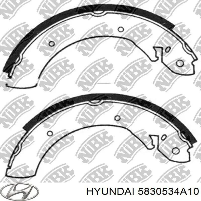 Купить 5830534A10 Hyundai/Kia Задние барабанные тормозные колодки