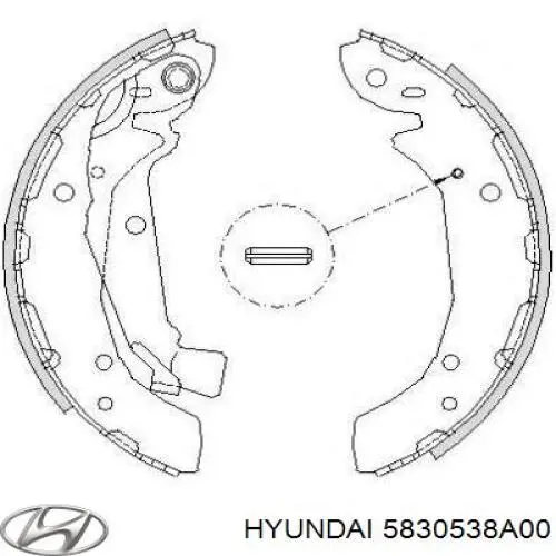 Задние барабанные колодки 5830538A00 Hyundai/Kia