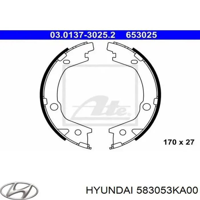 Купить 583053KA00 Hyundai/Kia Задние барабанные тормозные колодки