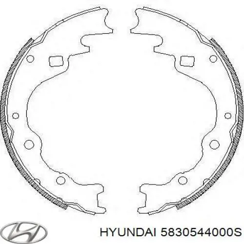 Задние барабанные колодки 5830544000S Hyundai/Kia