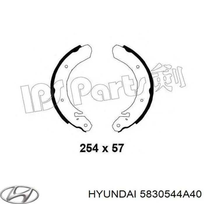 5830544A40 Hyundai/Kia колодки тормозные задние барабанные