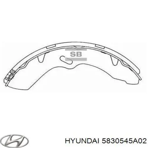 Задние барабанные колодки 5830545A02 Hyundai/Kia