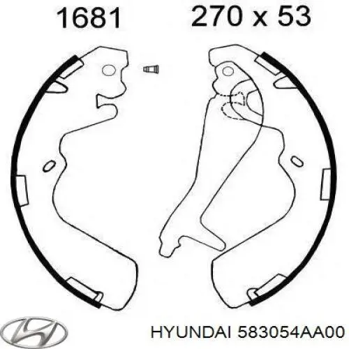 Барабанные колодки Hyundai/Kia 583054AA00