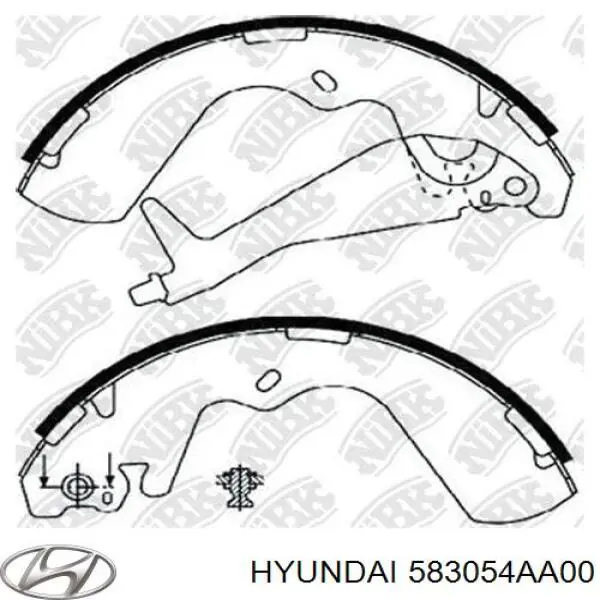 583054AA00 Hyundai/Kia колодки тормозные задние барабанные