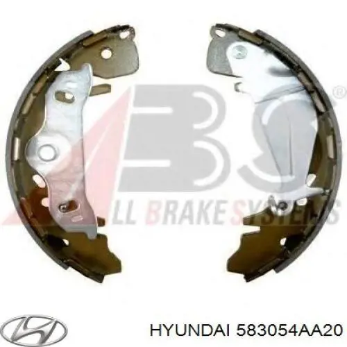 Задние барабанные колодки 583054AA20 Hyundai/Kia