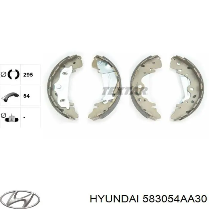 Задние барабанные колодки 583054AA30 Hyundai/Kia
