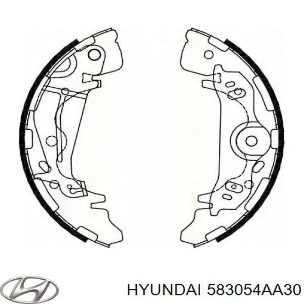 Задние барабанные колодки 583054AA30 Hyundai/Kia