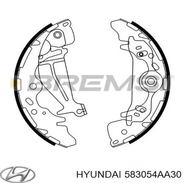 Купить 583054AA30 Hyundai/Kia Задние барабанные тормозные колодки
