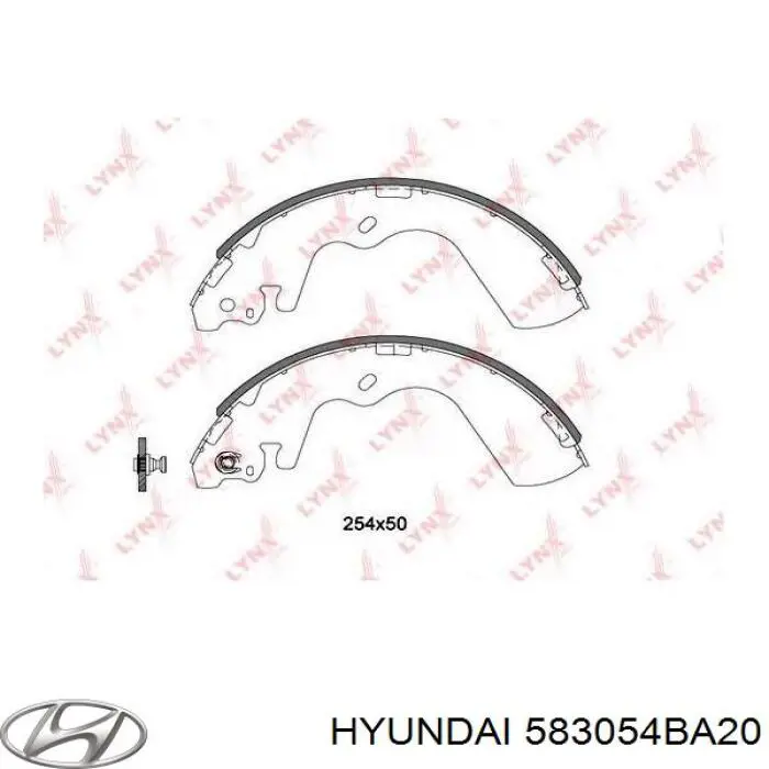583054BA20 Hyundai/Kia колодки тормозные задние барабанные