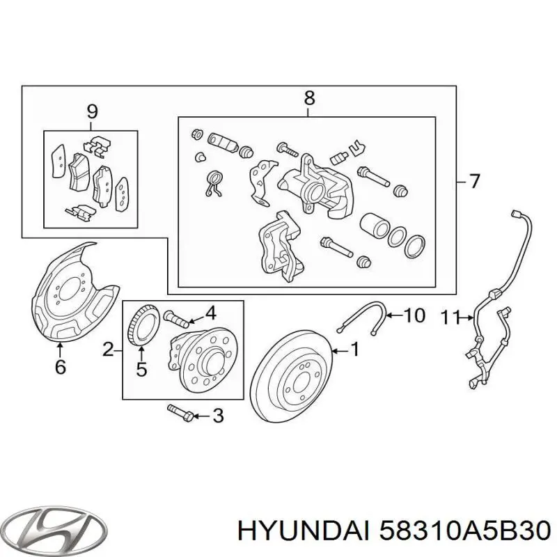 Задний левый суппорт Hyundai/Kia 58310A5B30 цена, от 70.62 USD