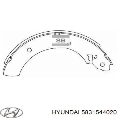 5831544020 Hyundai/Kia Барабанные тормозные колодки