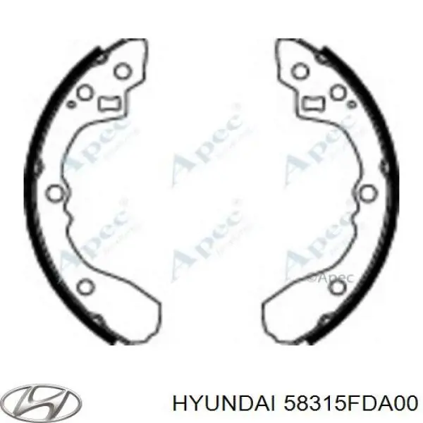 Задние барабанные колодки 58315FDA00 Hyundai/Kia