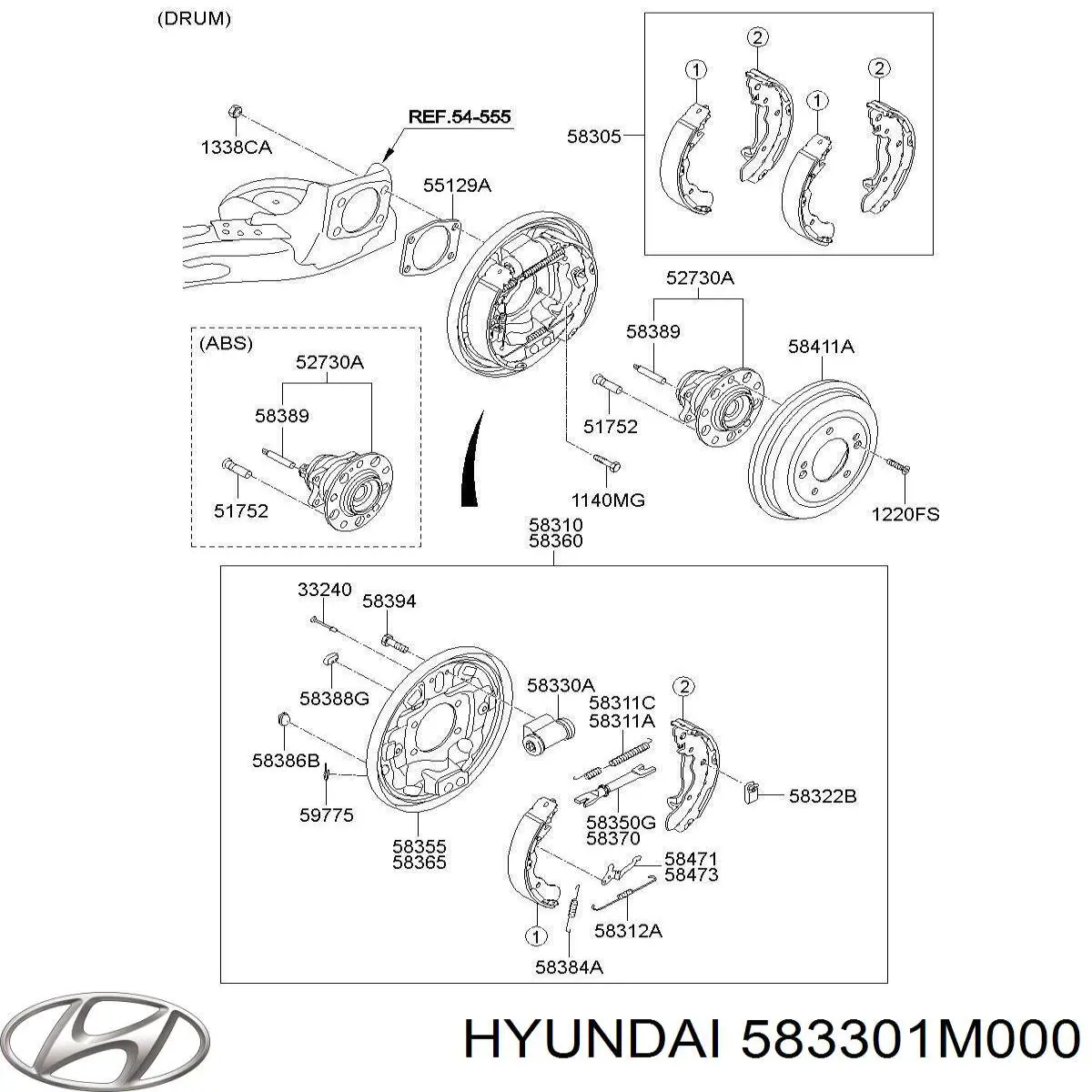 Купить 583301M000 Hyundai/Kia Цилиндр тормозной колесный