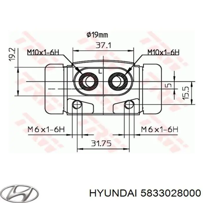 Купить 5833028000 Hyundai/Kia Цилиндр тормозной колесный