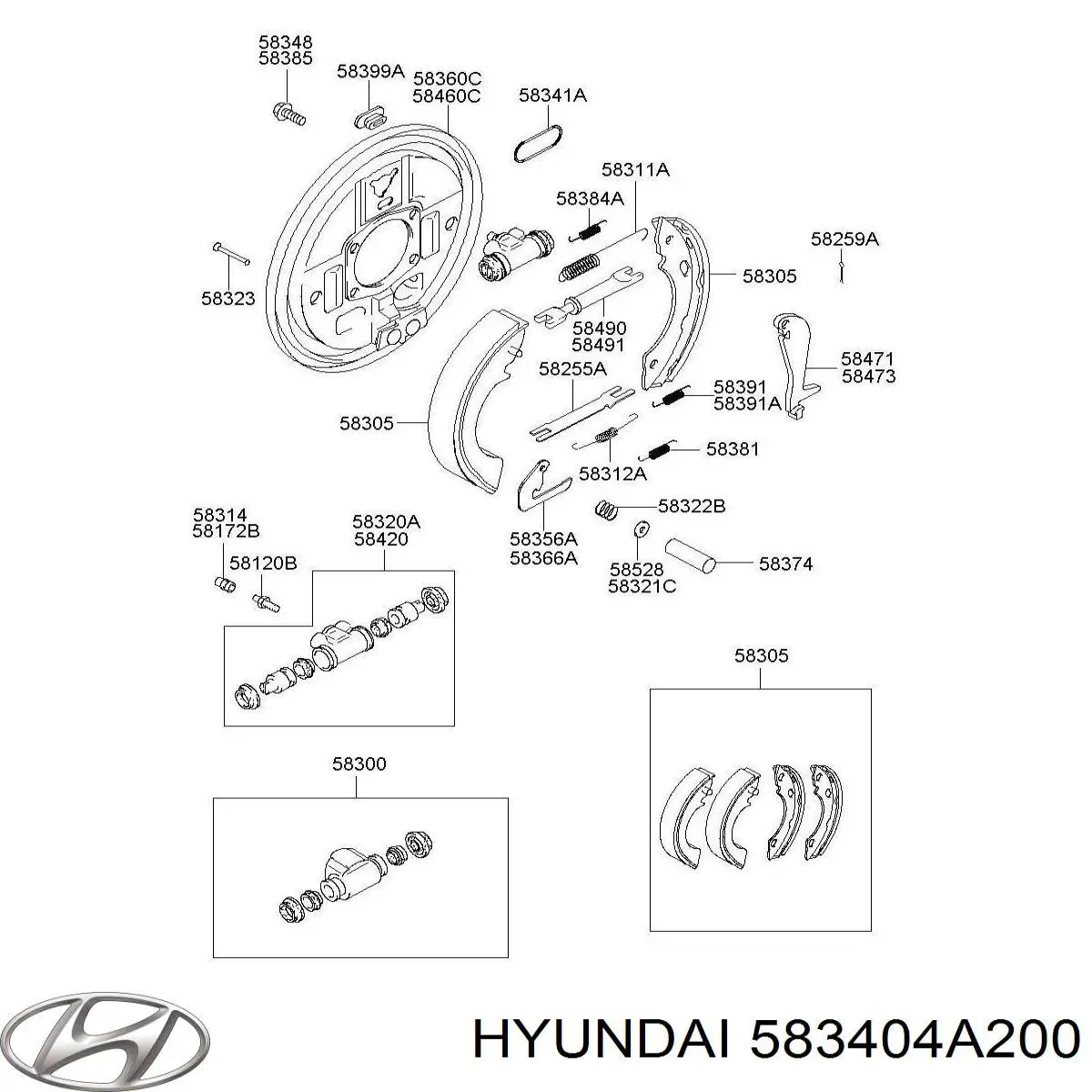 583404A200 Hyundai/Kia регулятор заднего барабанного тормоза