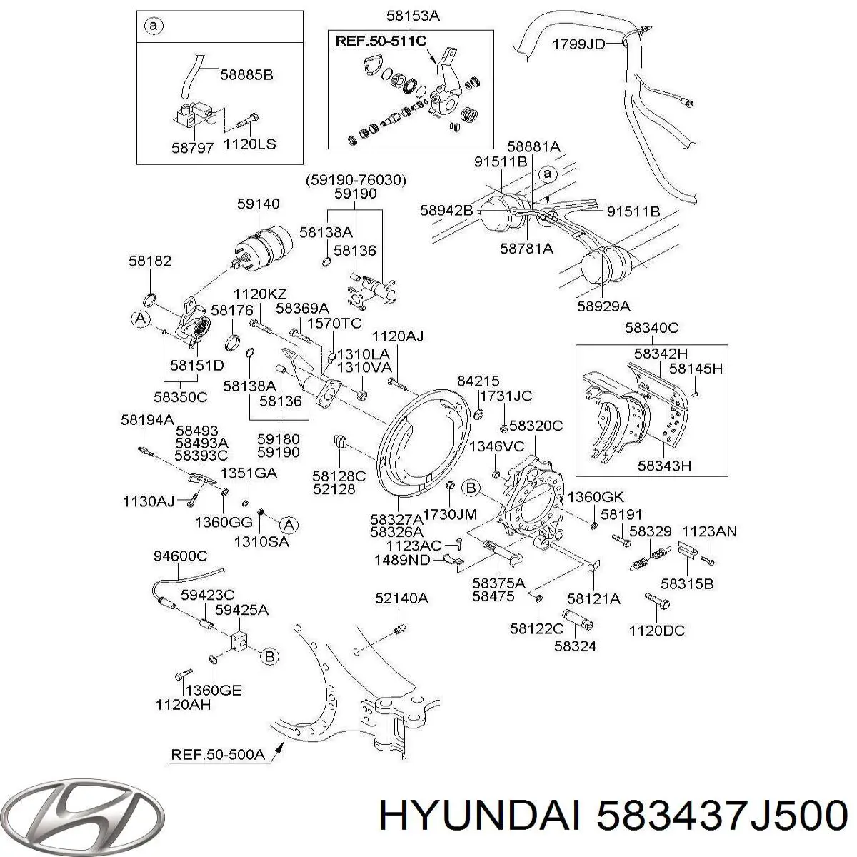 583427D940 Hyundai/Kia накладка тормозная задняя (truck)