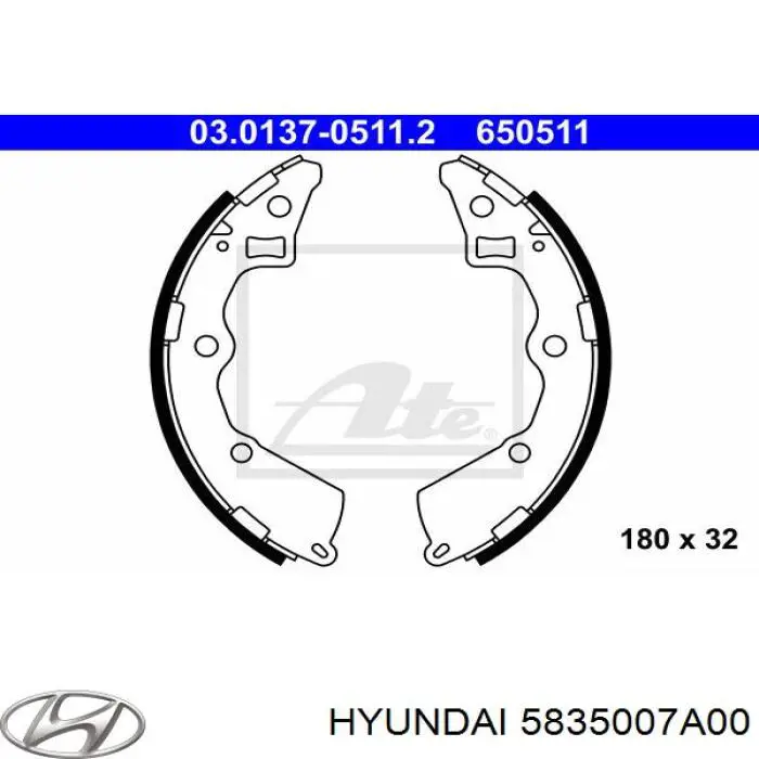 Тормоза рабочие задние ножные и тормозные барабаны Hyundai/Kia 5835007A00 цена, от 20.10 USD