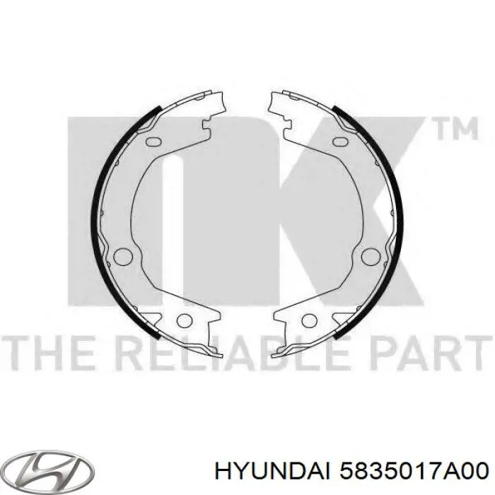 Тормозные колодки стояночного тормоза Hyundai/Kia 5835017A00 цена, от 20.27 USD