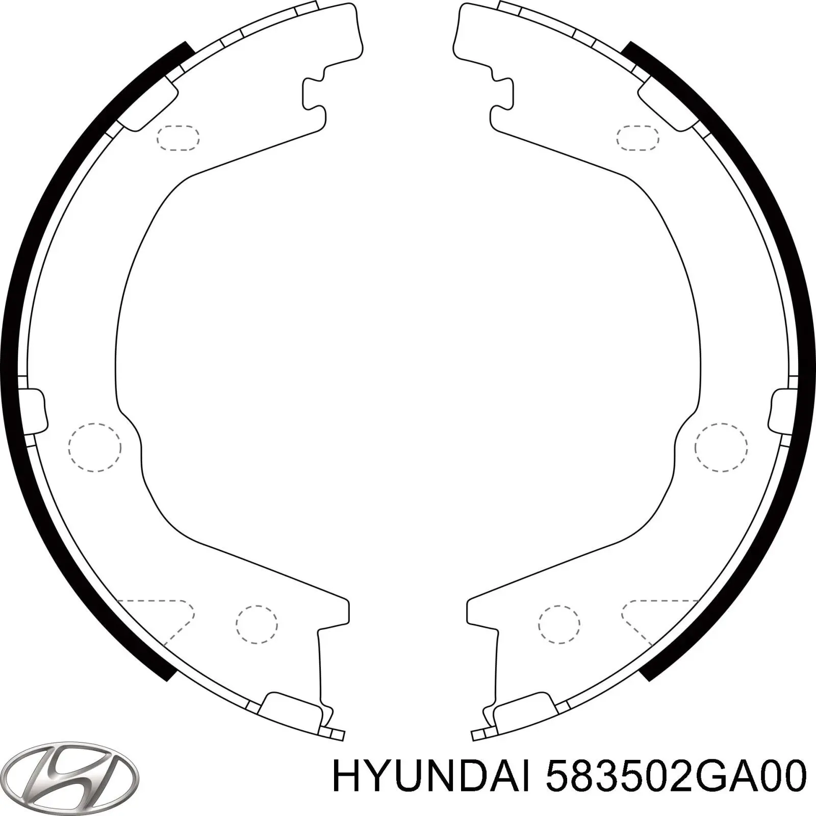 Задние барабанные колодки 583502GA00 Hyundai/Kia
