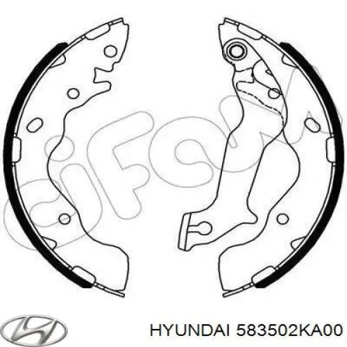 583502KA00 Hyundai/Kia sapatas do freio traseiras de tambor