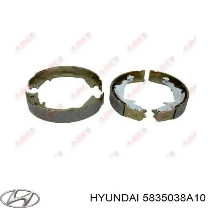 Колодки ручника (стояночного тормоза) HYUNDAI 5835038A10