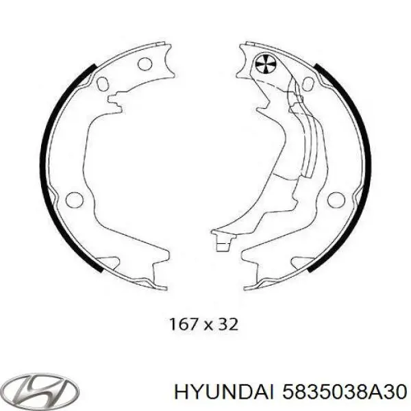 5835038A30 Hyundai/Kia колодки ручника (стояночного тормоза)