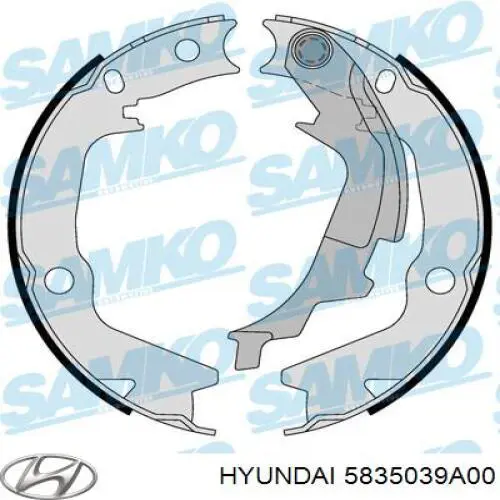 Купить 5835039A00 Hyundai/Kia Колодки ручника/стояночного тормоза