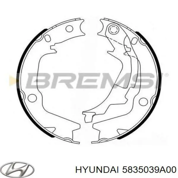 5835039A00 Hyundai/Kia Тормозные колодки ручника