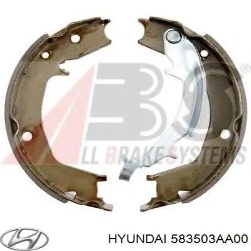 Задние барабанные колодки 583503AA00 Hyundai/Kia