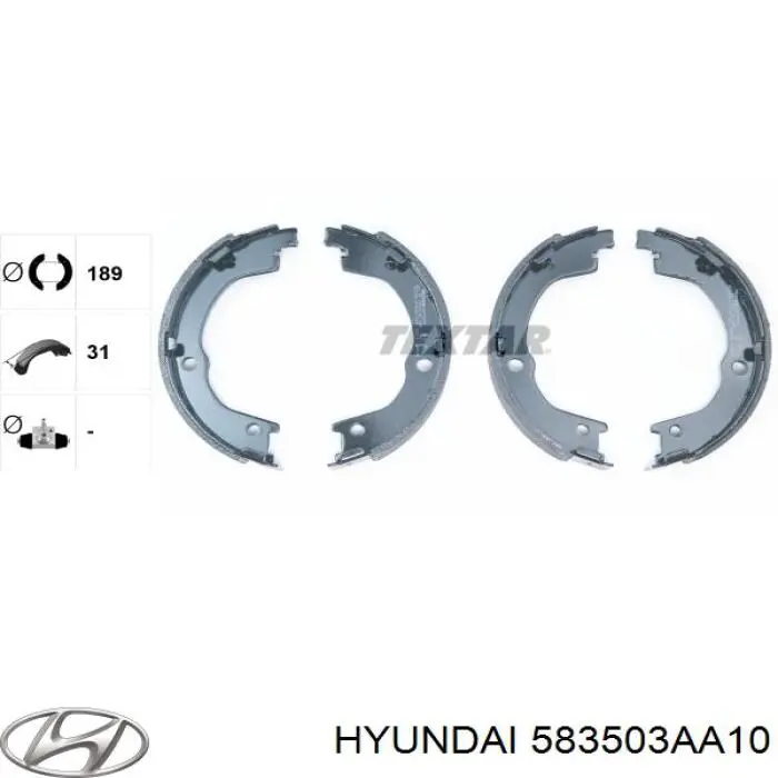 583503AA10 Hyundai/Kia колодки ручника (стояночного тормоза)