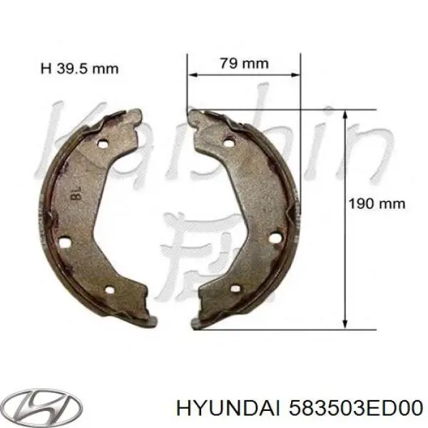583503ED00 Hyundai/Kia колодки ручника (стояночного тормоза)