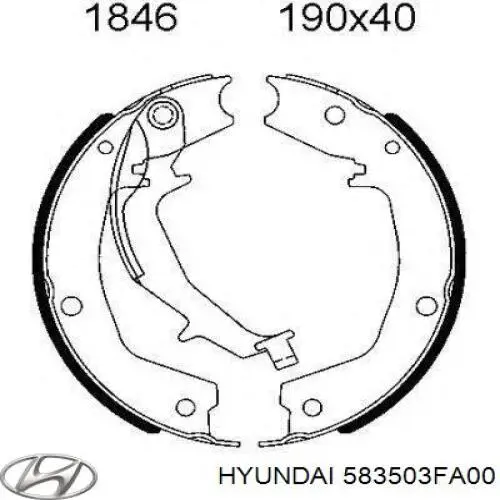 Купить 583503FA00 Hyundai/Kia Колодки ручника/стояночного тормоза