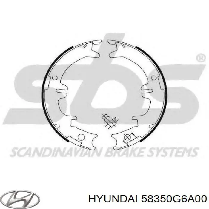 Задние барабанные колодки 58350G6A00 Hyundai/Kia