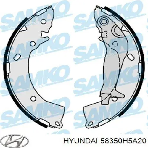 Купить 58350H5A20 Hyundai/Kia Задние барабанные тормозные колодки
