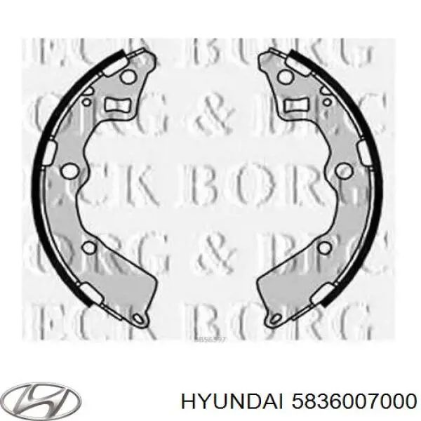 Задние барабанные колодки 5836007000 Hyundai/Kia