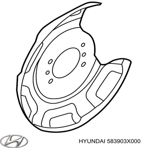 Щиток тормозного диска заднего левый Hyundai/Kia 583903X000 цена, от 47.05 USD