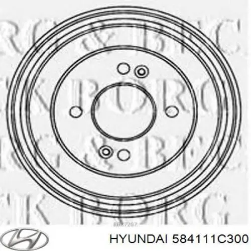 Барабан тормозной задний Hyundai/Kia 584111C300 цена, от 24.00 USD